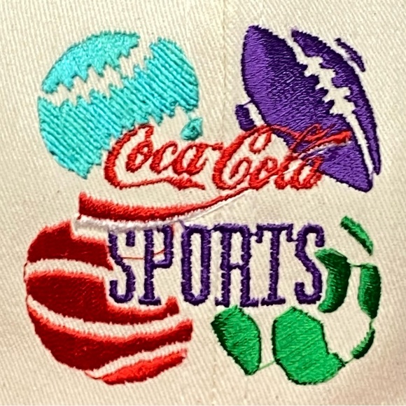 Vintage 90’s Coca-Cola Sports Red & White Embroidered SnapBack Cap Hat OSFA - Picture 2 of 7